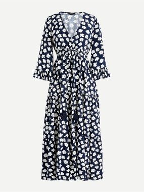 J. Crew Navy Floral Maxi Dress Size Medium